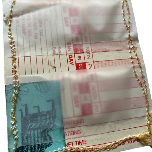 Junk Journal Bookmark with Charms Collage Ephemera Hand Sewn u - Picture 6 of 6